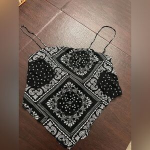 Fabrik black bandana top size M